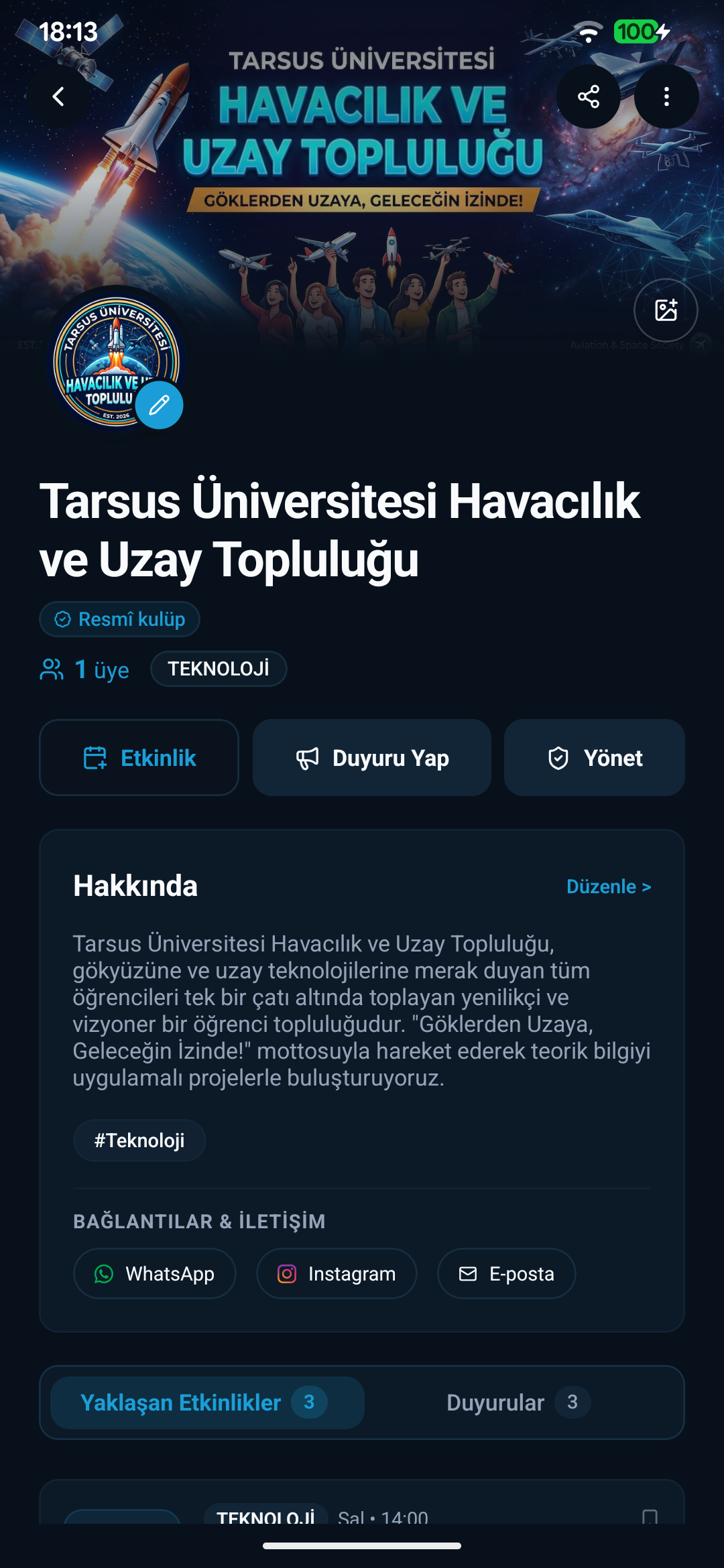 CampuWise Üniversite Kulüpleri Ekranı