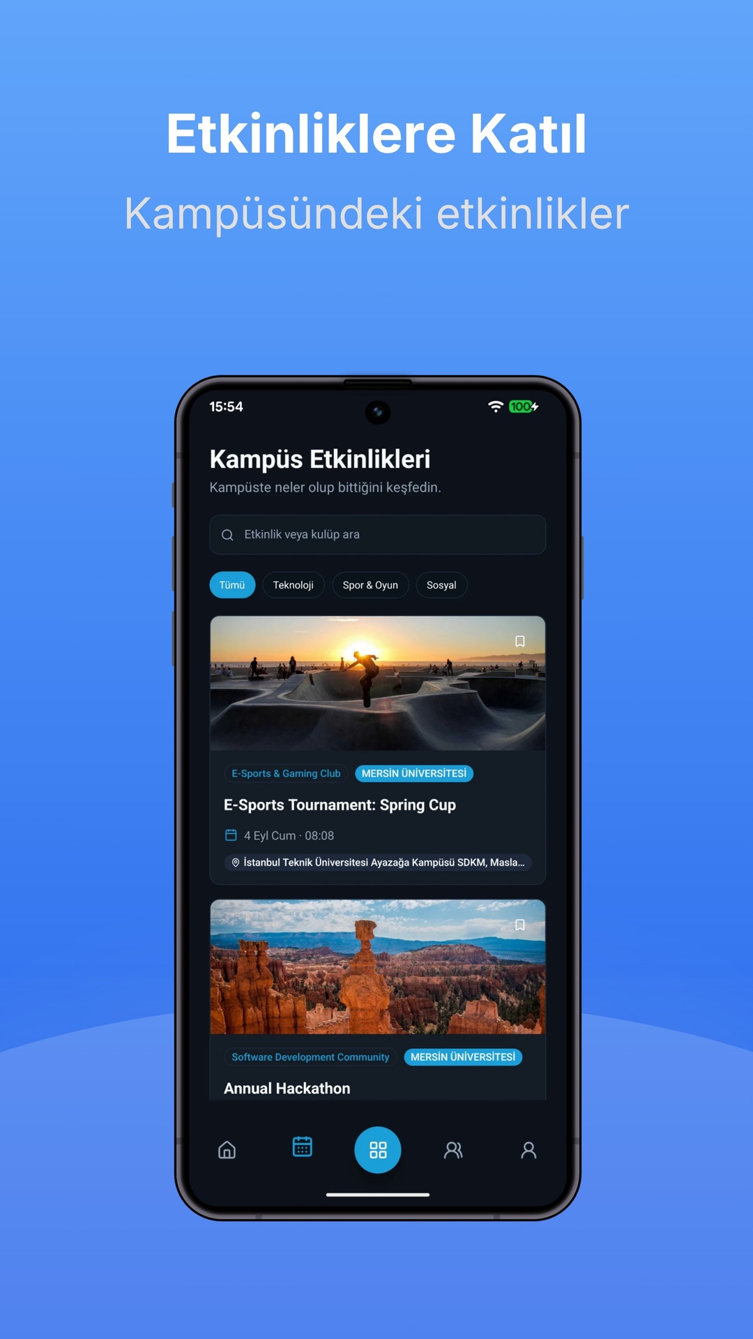 CampuWise Etkinlik ve Bilet Ekranı